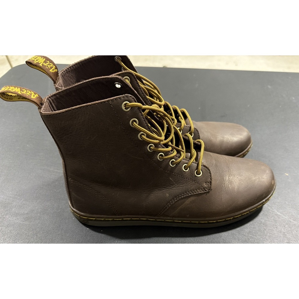 Dr. Martens Tobias Boots Mens 11 Brown Leather 8 Eye Retro Combat Lace Up AW004